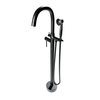 Castello Usa Neptune Freestanding Matte Black Gooseneck Tub Filler Faucet with Float Handle CB-F04-MB-J0805